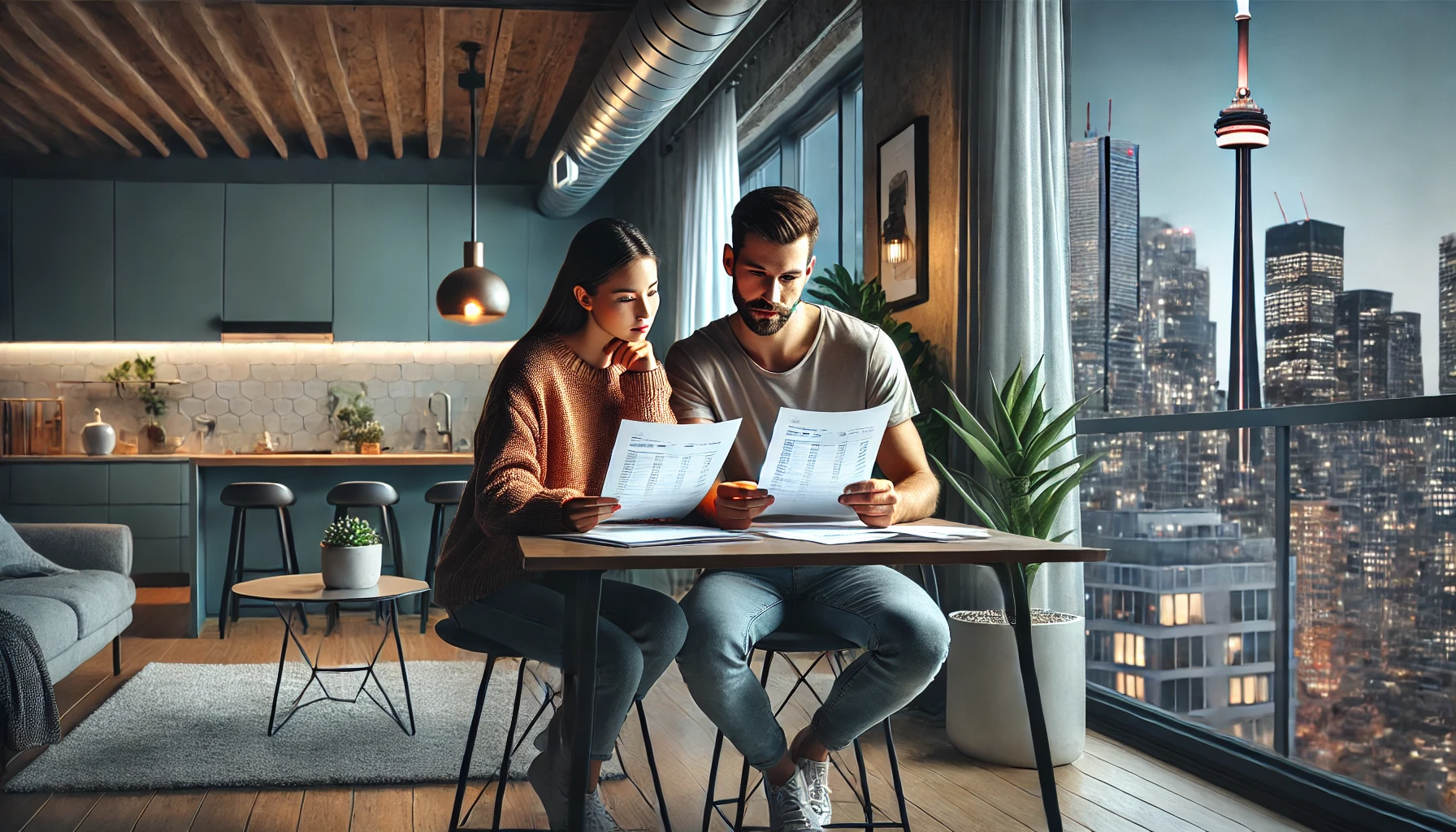 Couple Looking at Mortgage Term Reduction