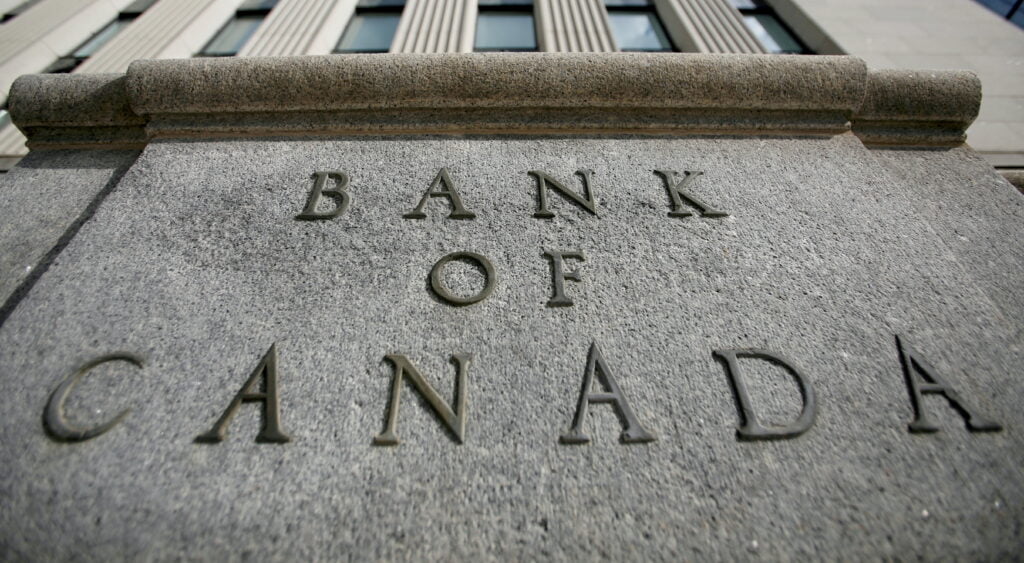 FILE PHOTO: A sign is pictured outside the Bank of Canada building in Ottawa