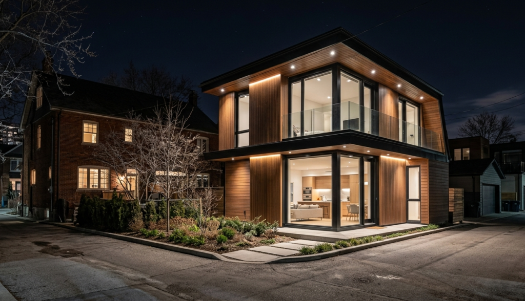 Modern secondary suite representing Toronto laneway house investment 2026
